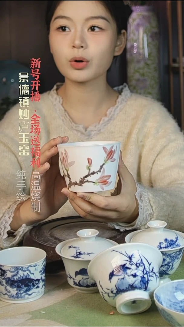 盘陶妙庐玉窑冰桶杯