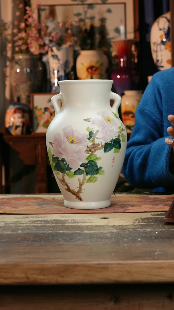 【闪购商品】瓷片景德镇纯手工釉下彩精品花瓶