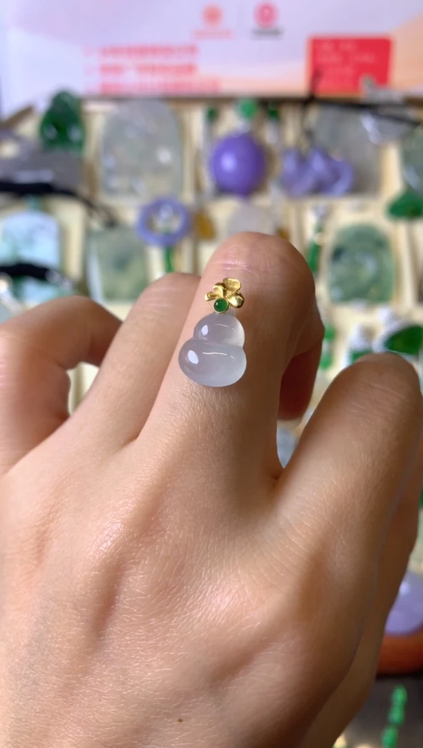 【闪购商品】翡翠颈饰18K金镶嵌成品吊坠