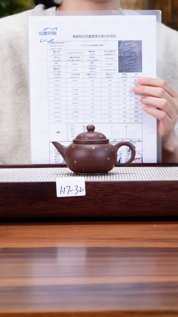 【闪购商品】紫砂茶壶1.17-32点搪深井黑紫洒金水平