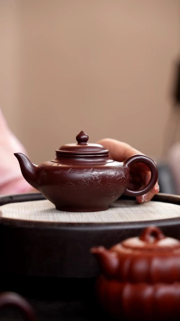 茶壶紫砂紫脂泥笑樱