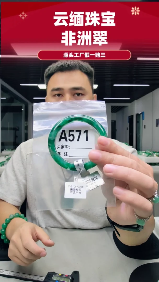 未镶嵌手镯石英质玉（非洲翠）58圈口A571
