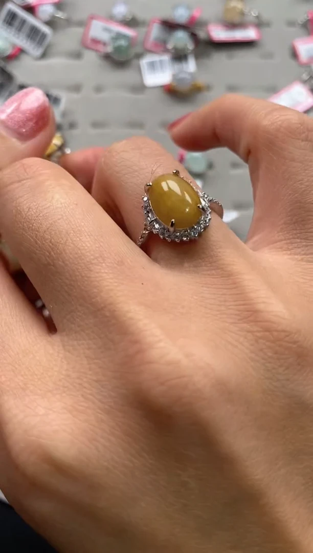 【闪购商品】翡翠戒指银S925镶嵌222222222     2