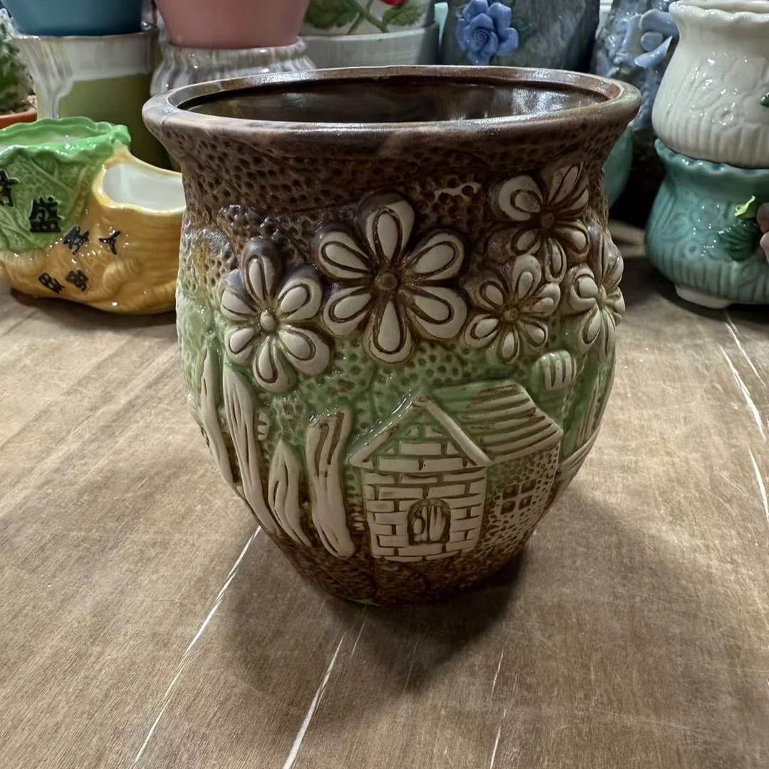 陶瓷多肉花盆肉肉植物花盆小清新陶瓷花盆客厅阳台简约纯手工花盆