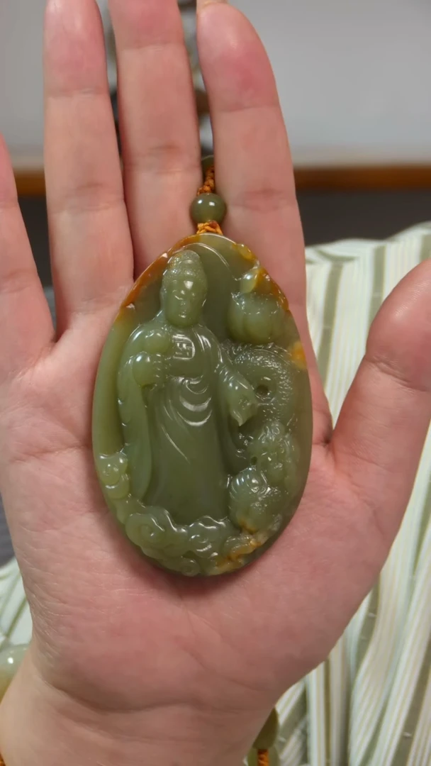 和田玉未镶嵌颈饰阿弥陀佛