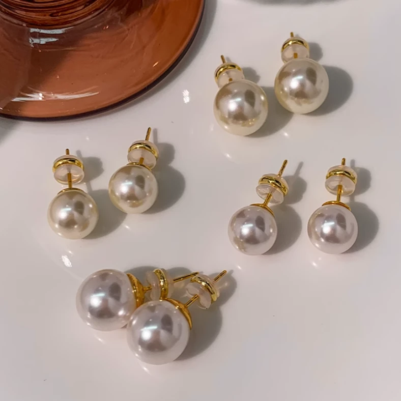 足银仿珍珠耳饰 999纯银饰S家珍珠耳钉女爆款轻奢高级感气质耳饰