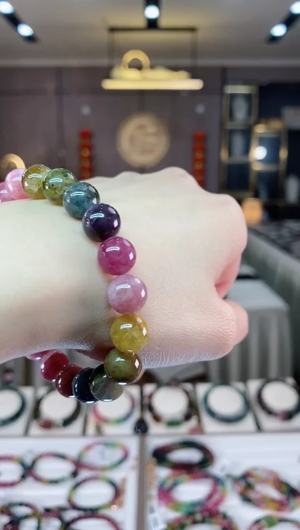 【闪购商品】碧玺单圈手串9mm+未镶嵌一物一证dan