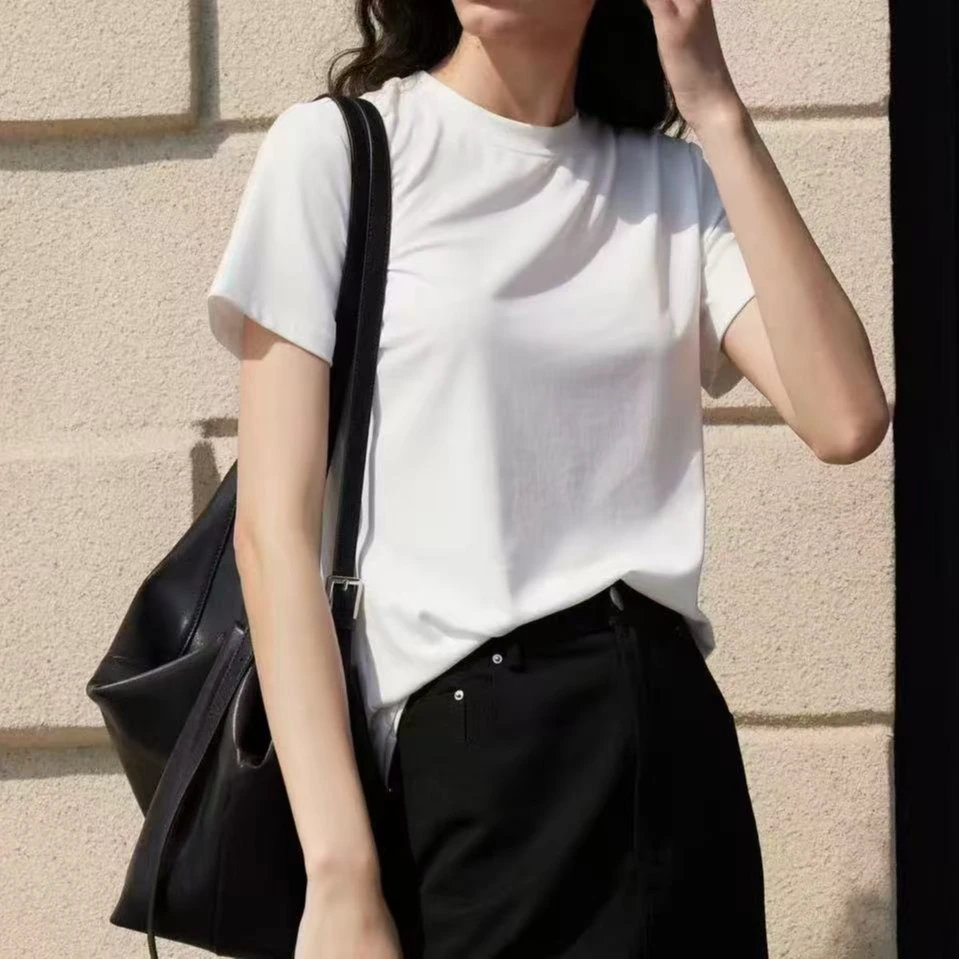 8050号#3197#纯色圆领百搭简约短袖T（预）