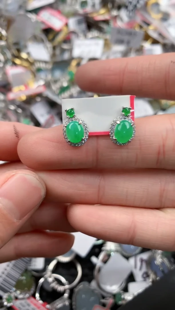 银S925镶嵌戒指翡翠222   5