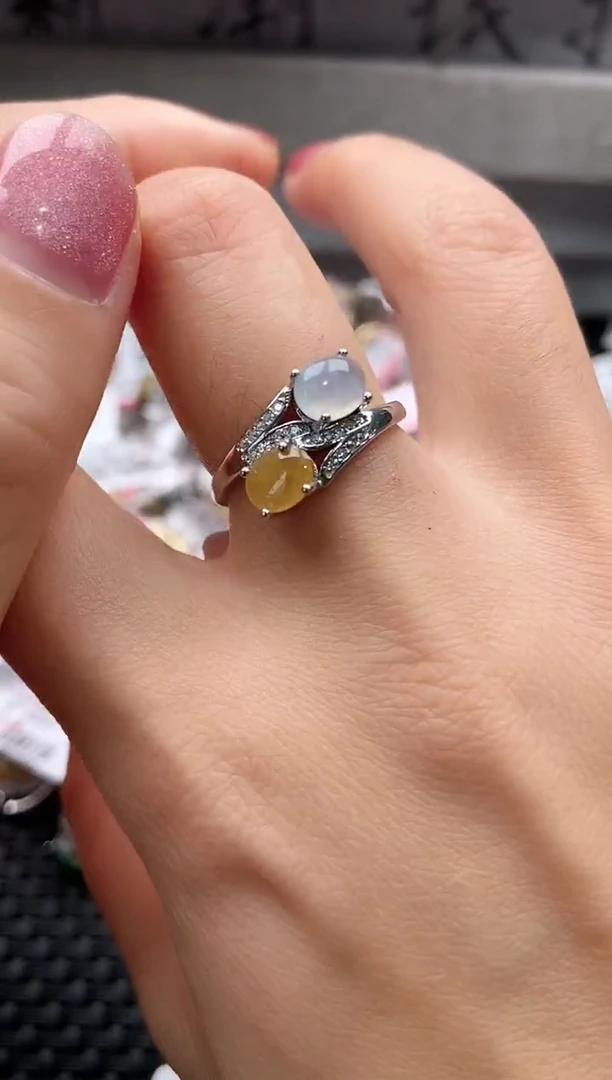 【闪购商品】翡翠戒指银S925镶嵌111111111      1