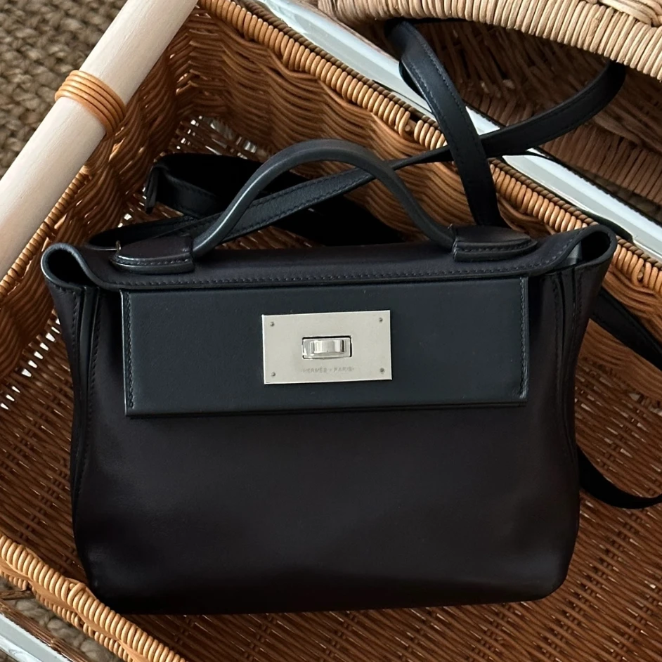 未使用 Hermes/爱马仕 【小池专属】mini2424 黑银VO传承皮 W刻