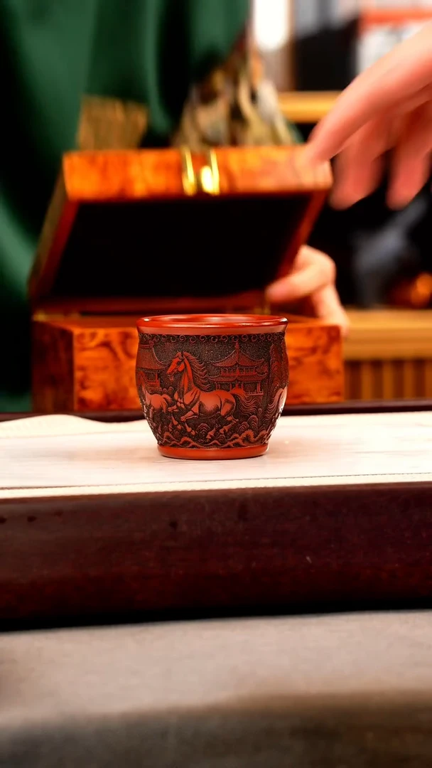 茶壶紫砂大红袍 马到成功主人杯