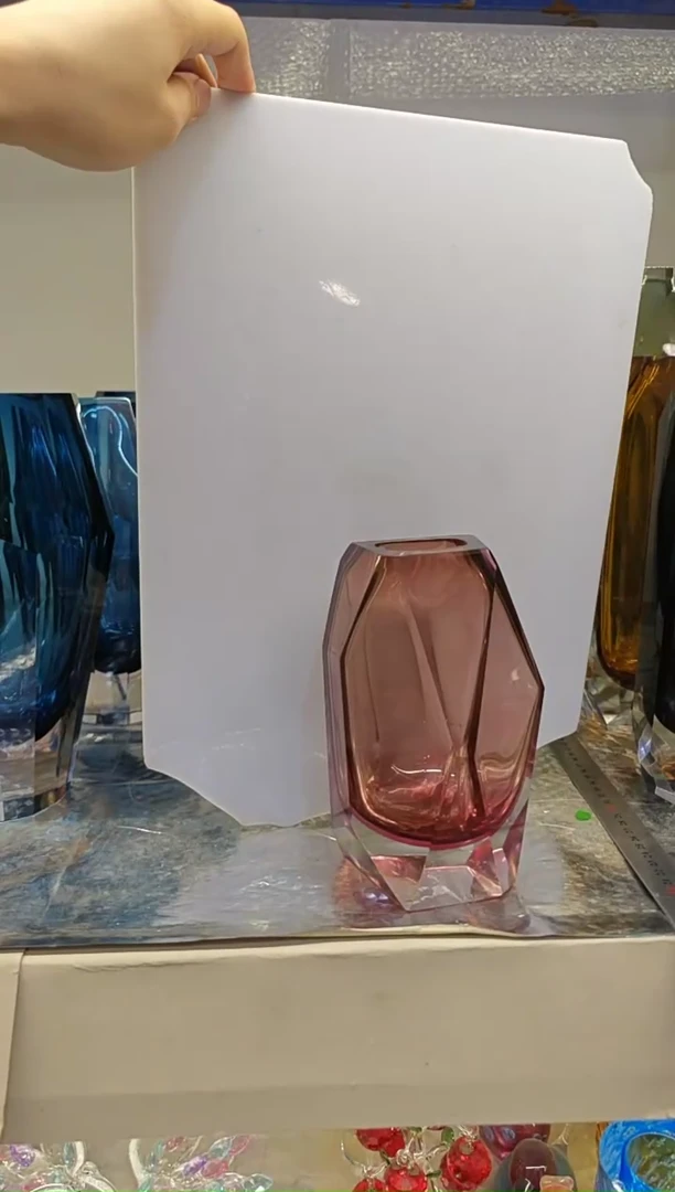 琉璃手工艺品高20.5琉璃花瓶果盘摆件