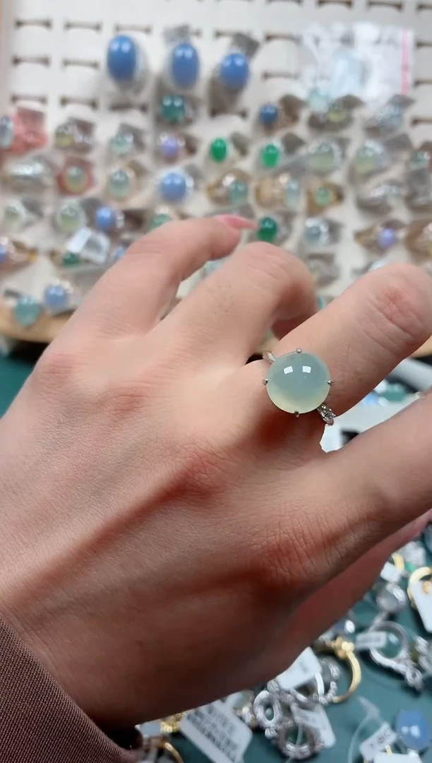 银S925镶嵌戒指翡翠.