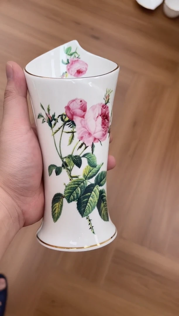 碗玫瑰筷子筒骨瓷