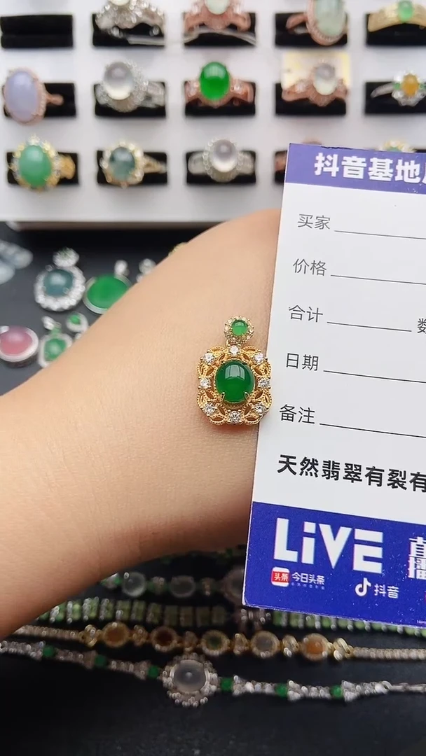 翡翠银S925镶嵌颈饰1