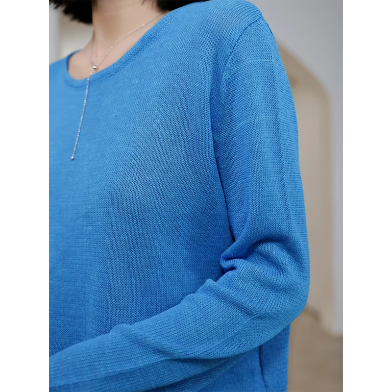 2025时尚百搭简约宽松显白显瘦长袖针织衫上衣
