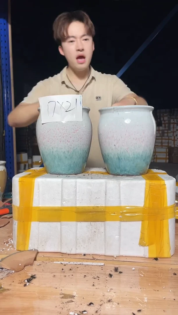 紫砂花盆宜兴紫砂粗陶花盆17*21