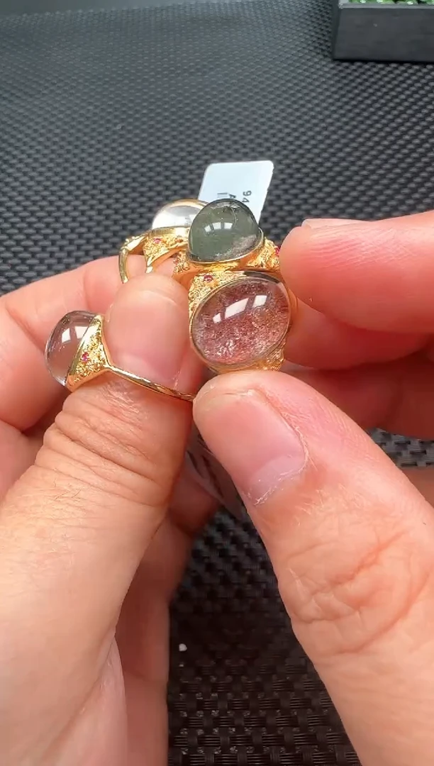 水晶戒指银S925镶嵌一个 多样性发1件