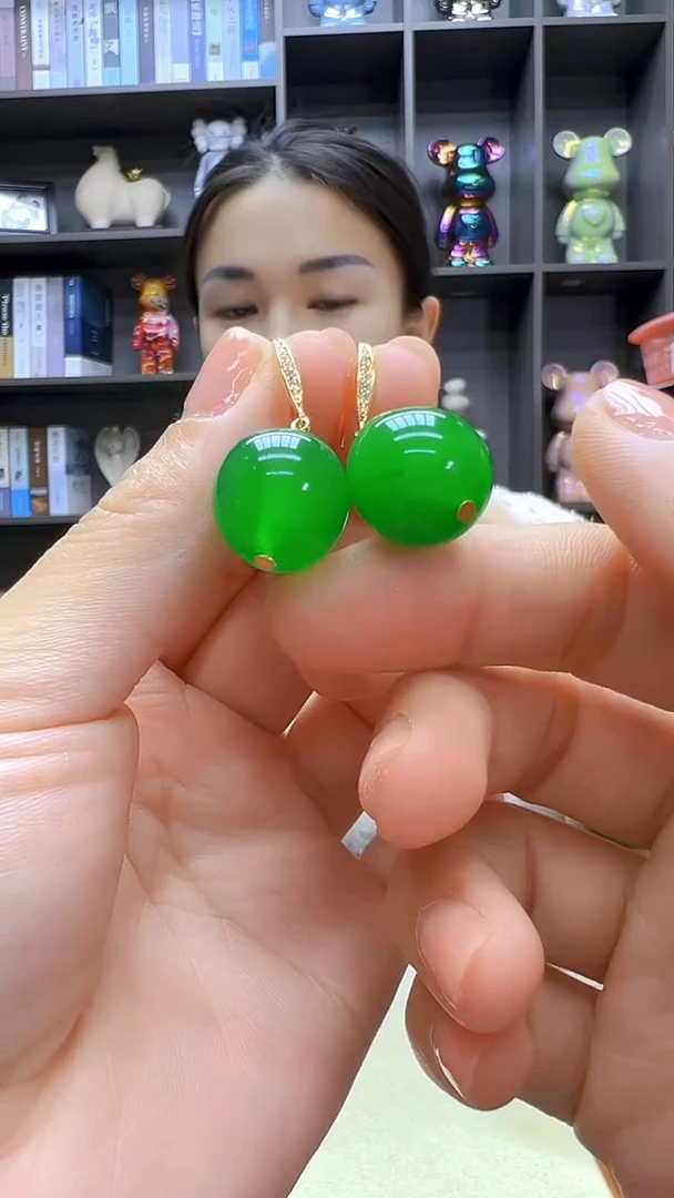 翡翠14K金镶嵌颈饰沉白diy劲饰