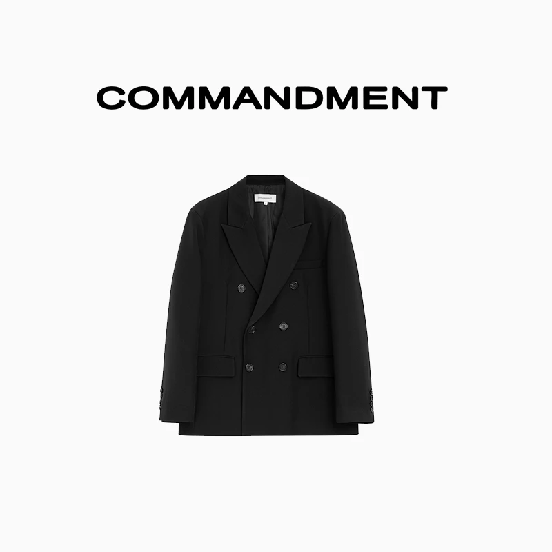 GD223#权志龙25年同款春秋枪驳领双排扣黑色西服休闲宽松西装夹克