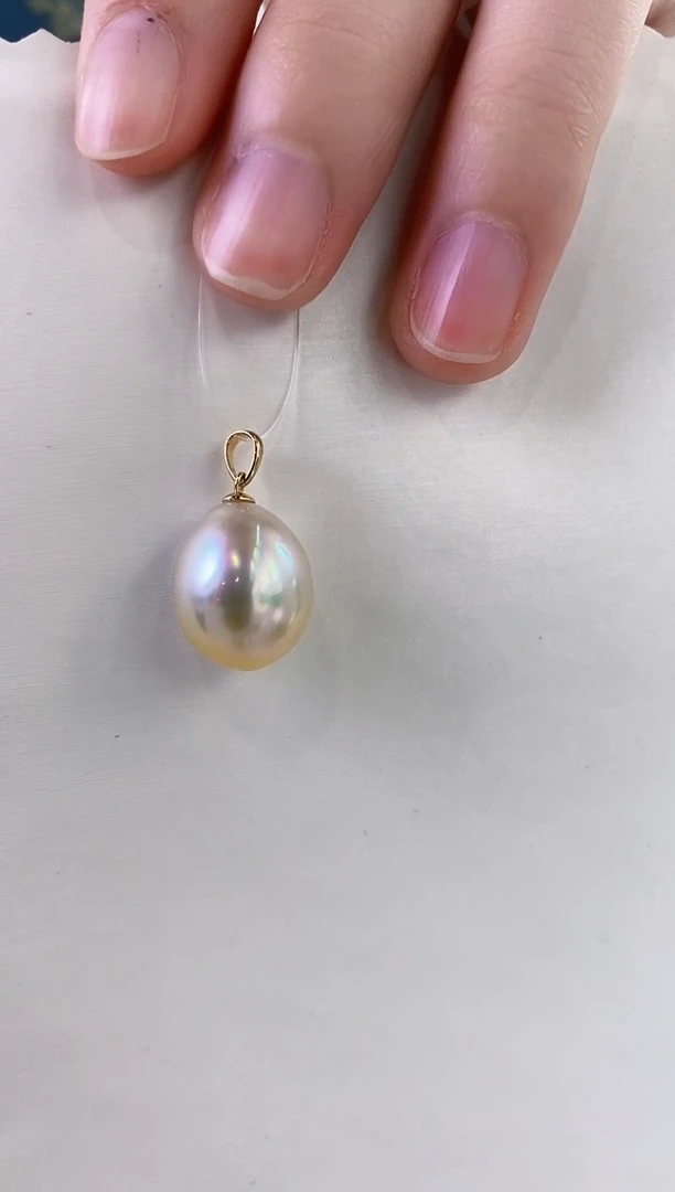 【闪购商品】海水珍珠吊坠(不含链)18K金镶嵌12-13海水珍珠吊坠