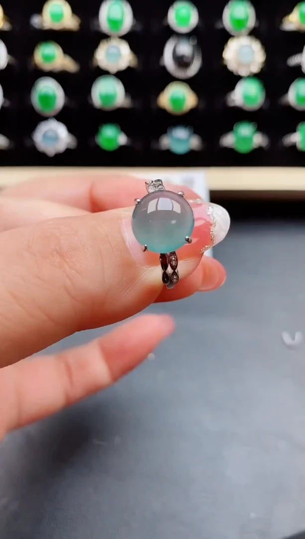 【闪购商品】翡翠戒指银S925镶嵌80800