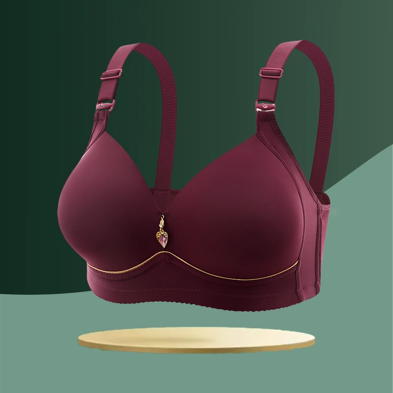 高档大码聚拢无痕薄款舒适调整型无钢圈无磁防下垂收副乳妈妈文胸