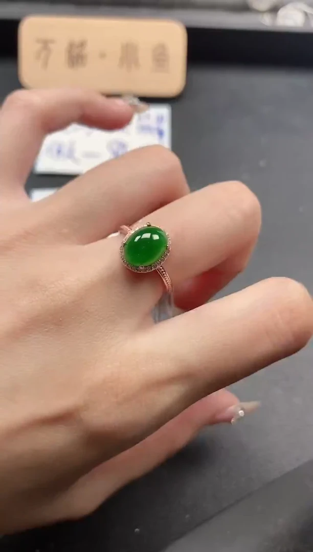 银S925镶嵌戒指翡翠51511
