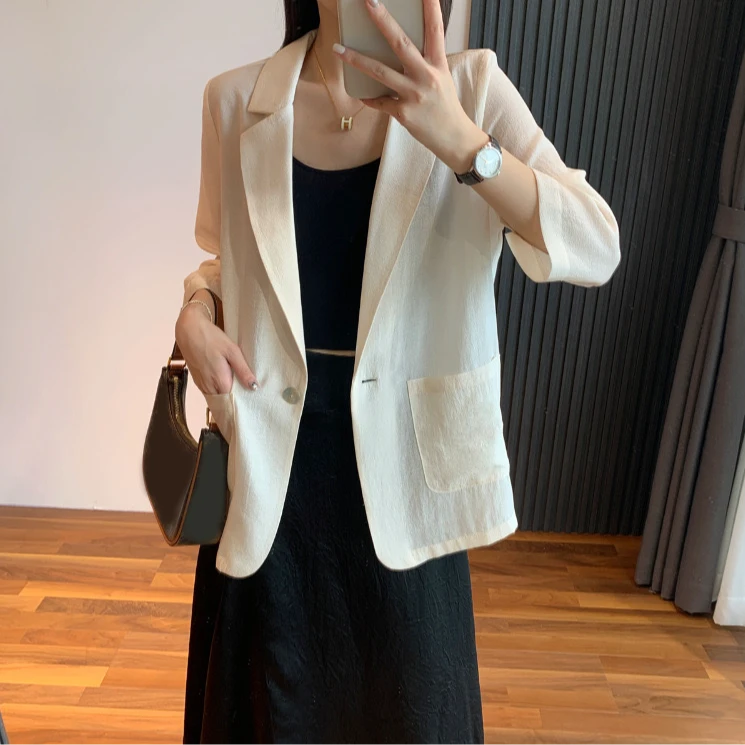 宝丫轻奢  T女式通勤气质轻薄宽松空调衫西装外套K2503