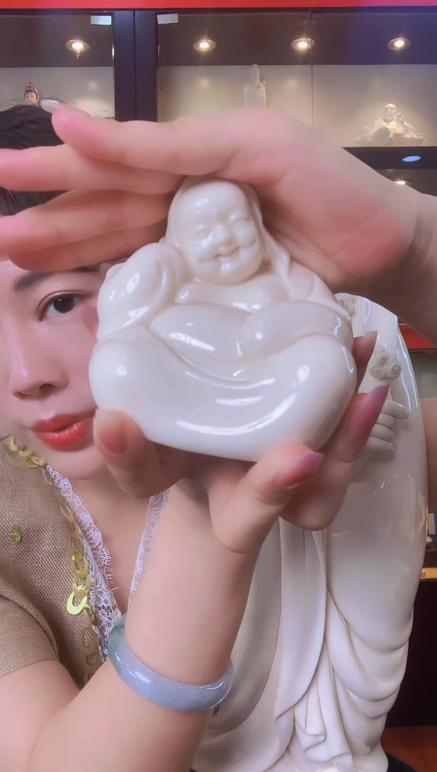 摆件德化白瓷 车载弥勒