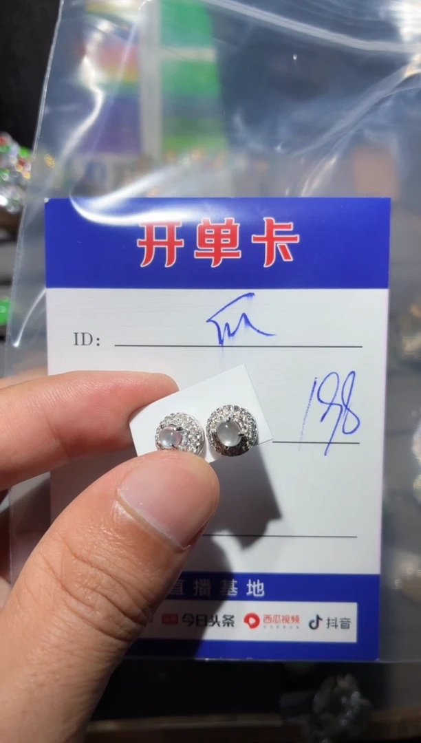 翡翠银S925镶嵌耳饰B****流 BL国际物流