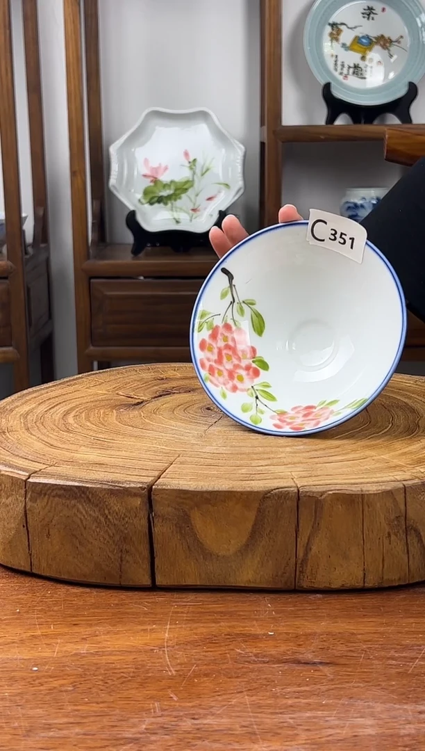 瓷片国韵瓷坊-手工手绘斗笠碗351