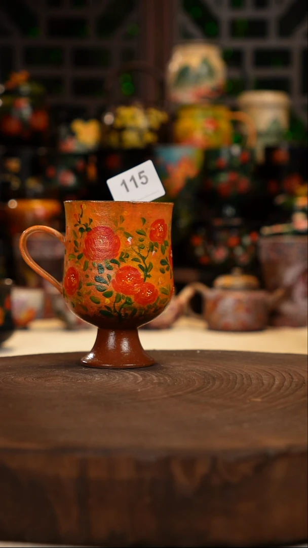 油画   手绘釉下彩杯子115