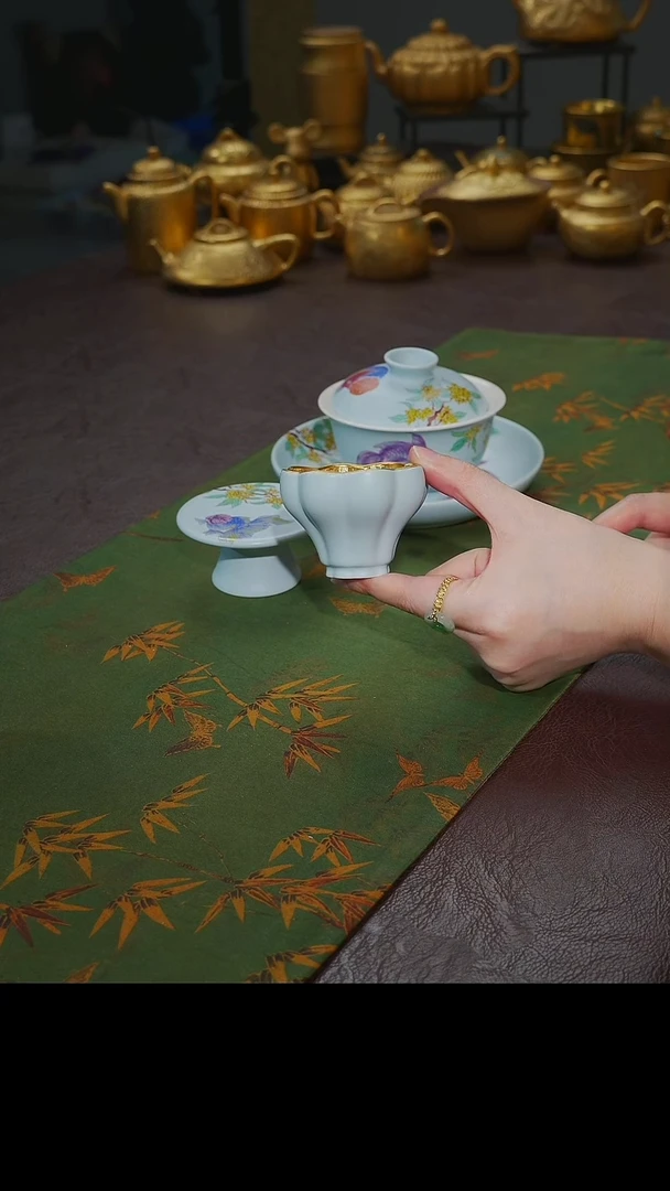 茶杯紫砂【宜景窑天漂鎏金系列】曼陀罗