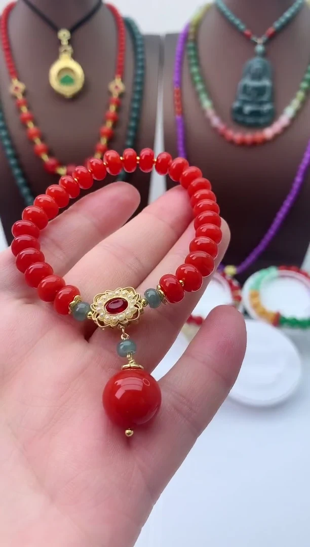 【闪购商品】翡翠手链14K金镶嵌S263手链