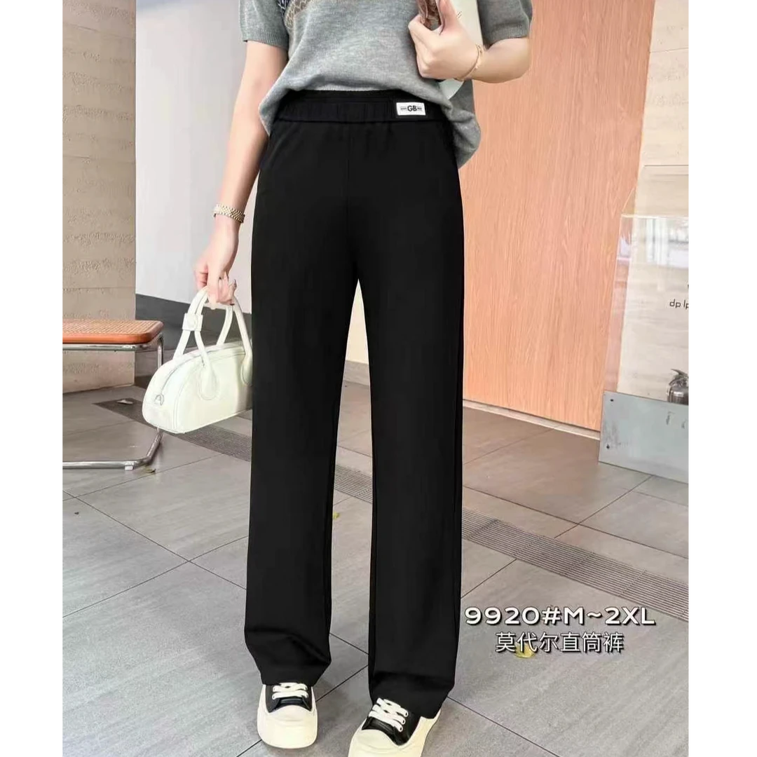 【衣联服饰】精品妈妈款高腰直筒裤9920