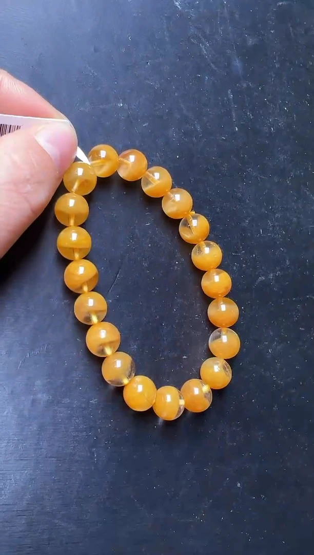 未镶嵌手串水晶黄兔毛手串9mm+  JP55875