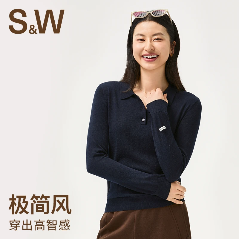【SW速惟】运动针织长袖通勤风纯色外穿百搭秋冬4399