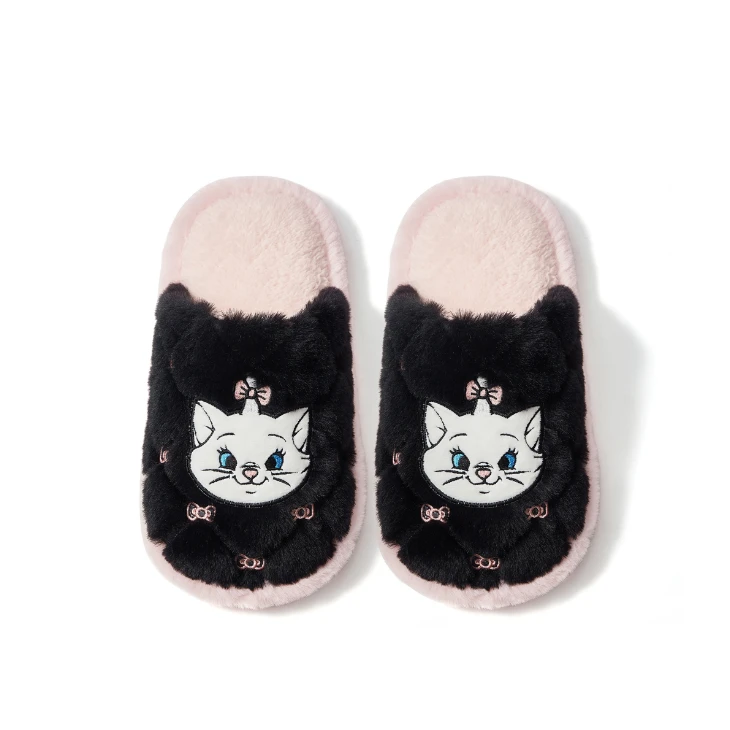 【8008】可爱猫毛绒情侣居家棉拖