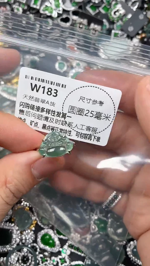 翡翠未镶嵌颈饰W183戒指