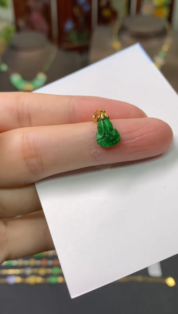 【闪购商品】翡翠颈饰18K金镶嵌净货14023