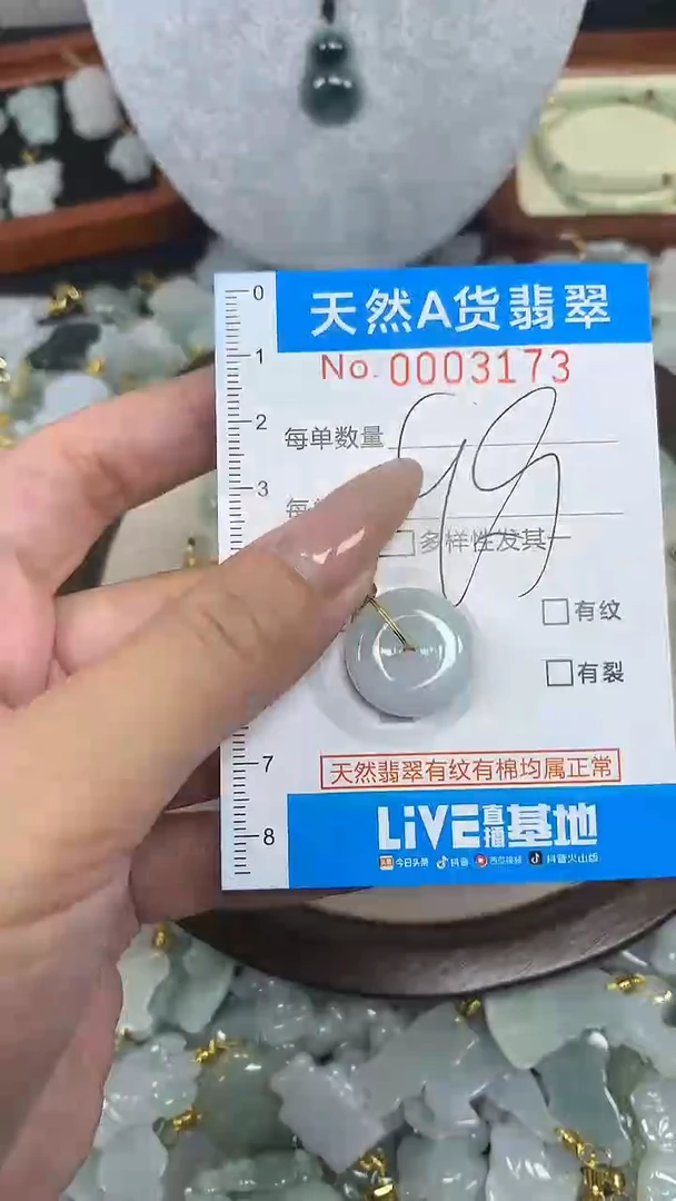 翡翠未镶嵌颈饰净货挂件-3173