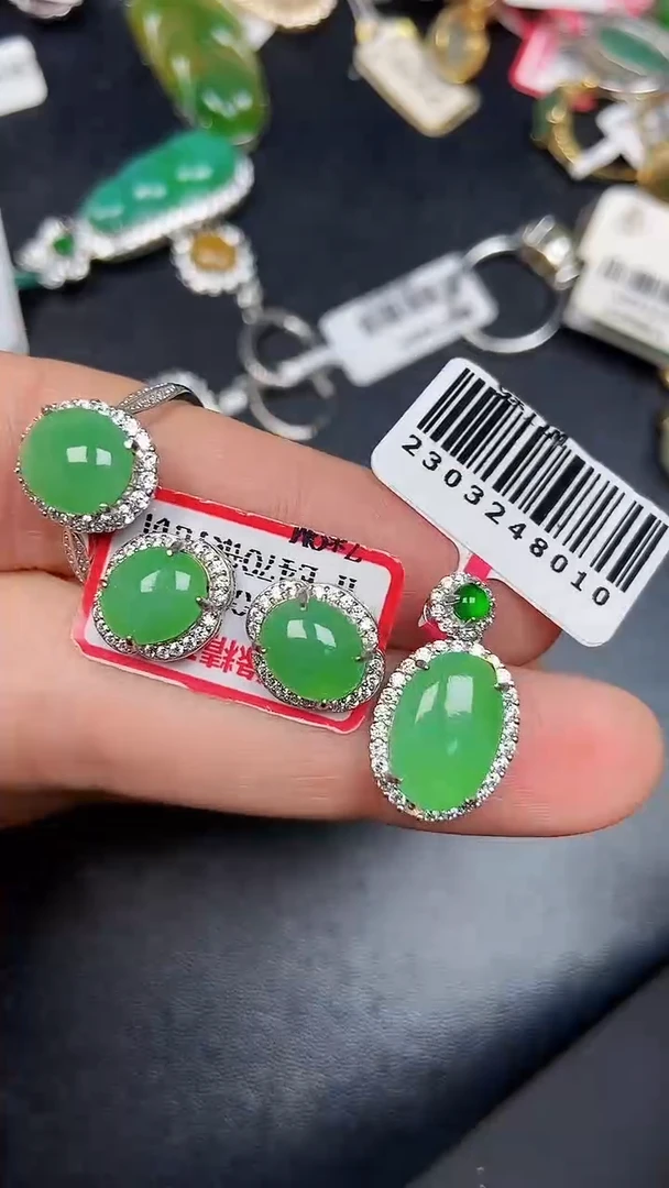 银S925镶嵌戒指翡翠2140