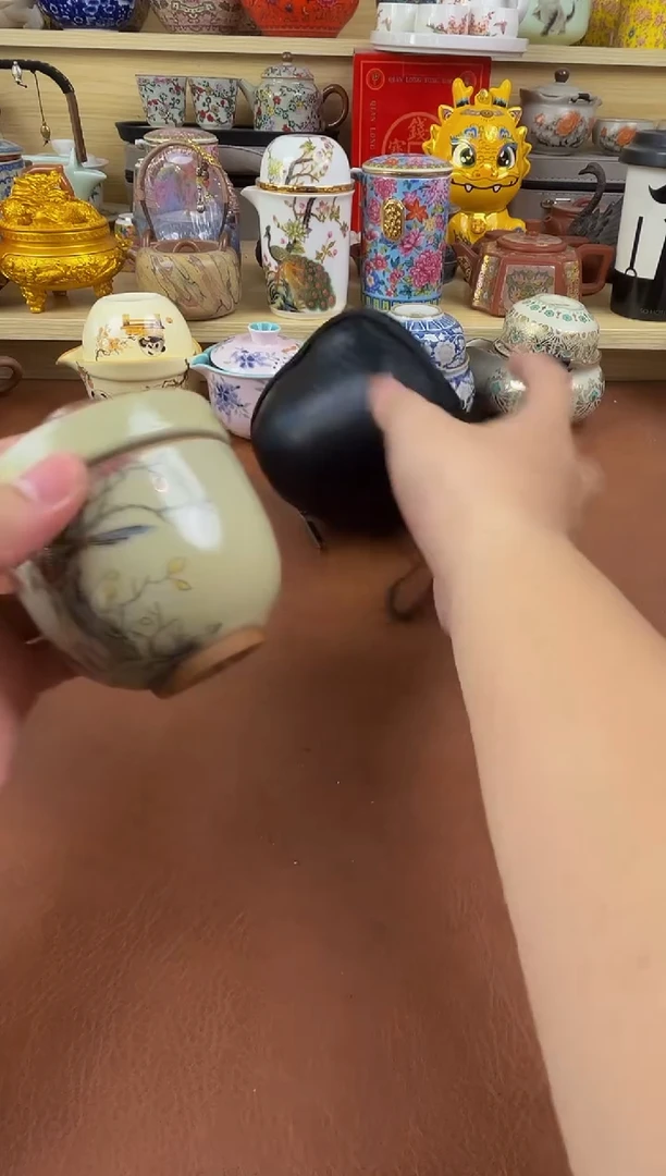 陶瓷茶具摆件旅行套组