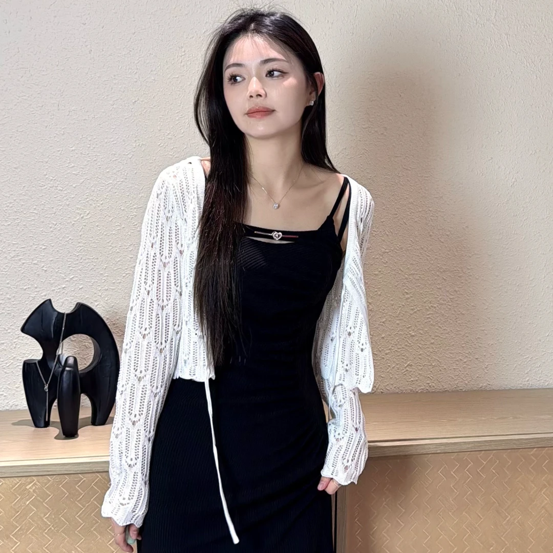 春夏镂空百搭防晒衫气质长袖短款修身