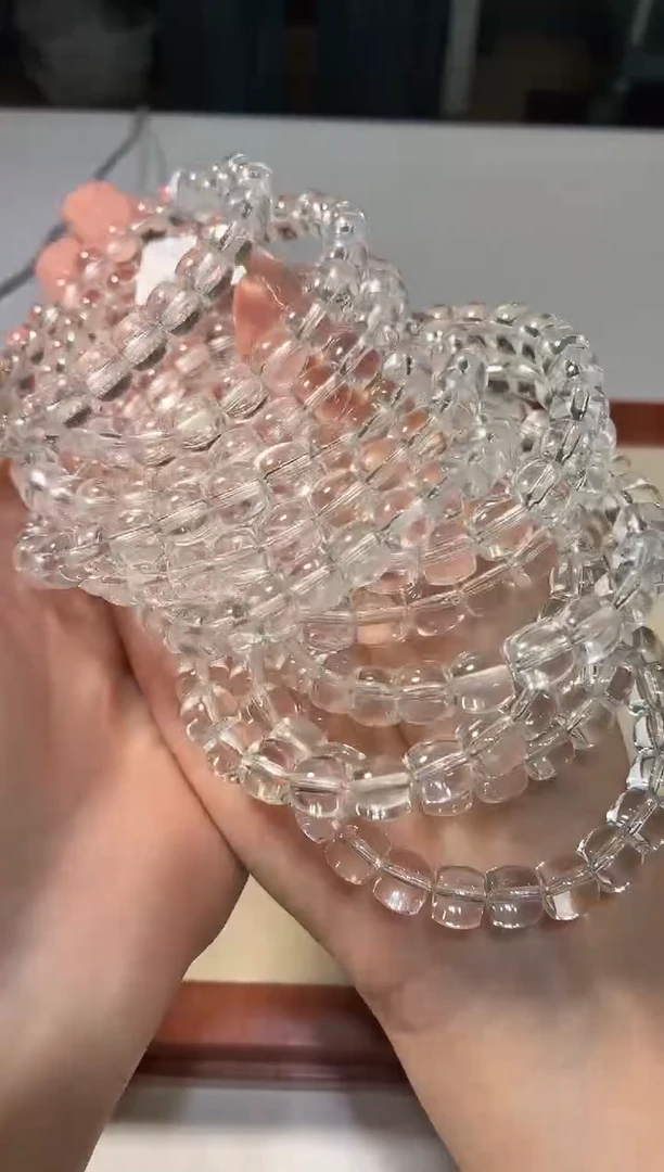 未镶嵌手链水晶8m白水晶算盘珠手链多样性发一