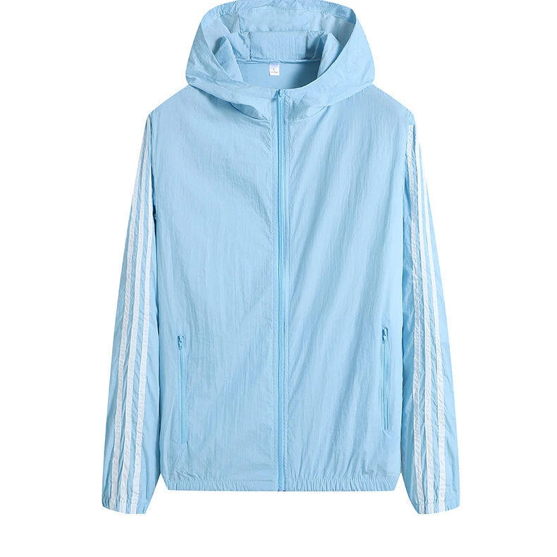 连帽衣男四季韩版简约潮流钓鱼服透气皮肤衣轻薄拉链外套