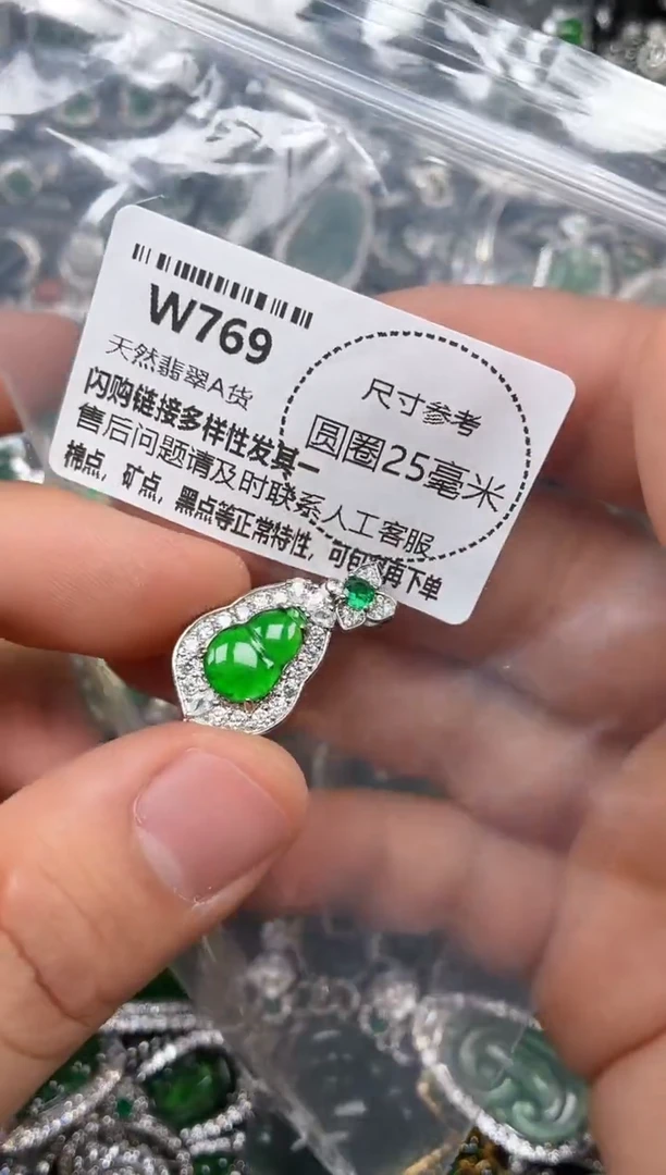 翡翠未镶嵌颈饰W769吊坠