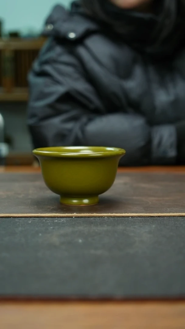 杯德*微瑕景德镇茶叶末压手杯